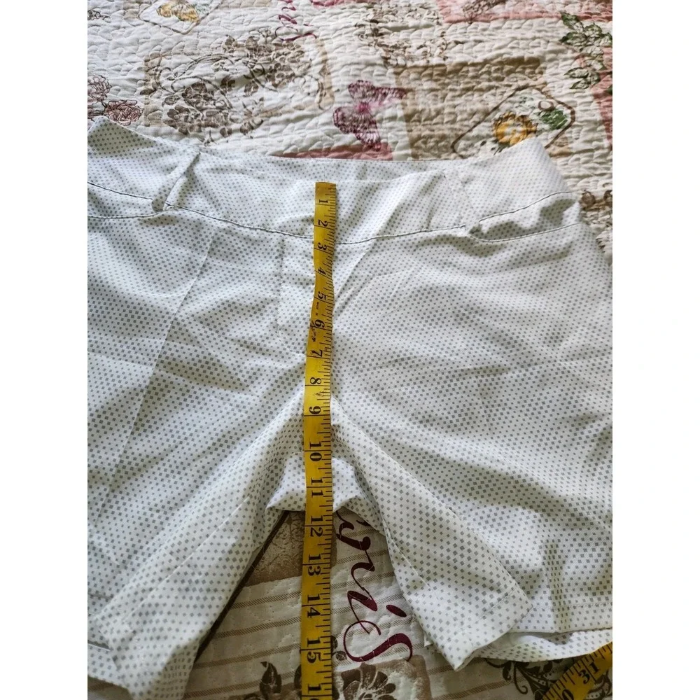 Adidas Women's Golf  Polka Dot shorts Size‎ 12  White Gray Pockets